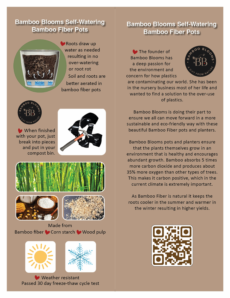 10" Cream Round Self-Watering Bamboo Pot - Image 6