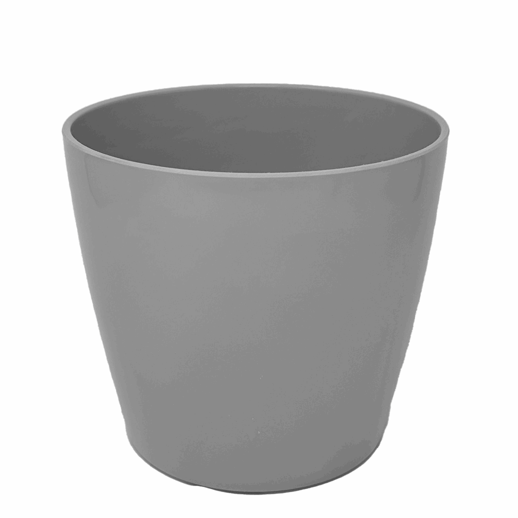 10" Gray Round Self-Watering Bamboo Pot - Image 2