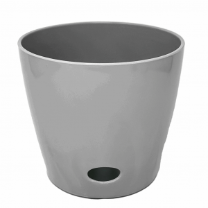 10" Gray Round Self-Watering Bamboo Pot