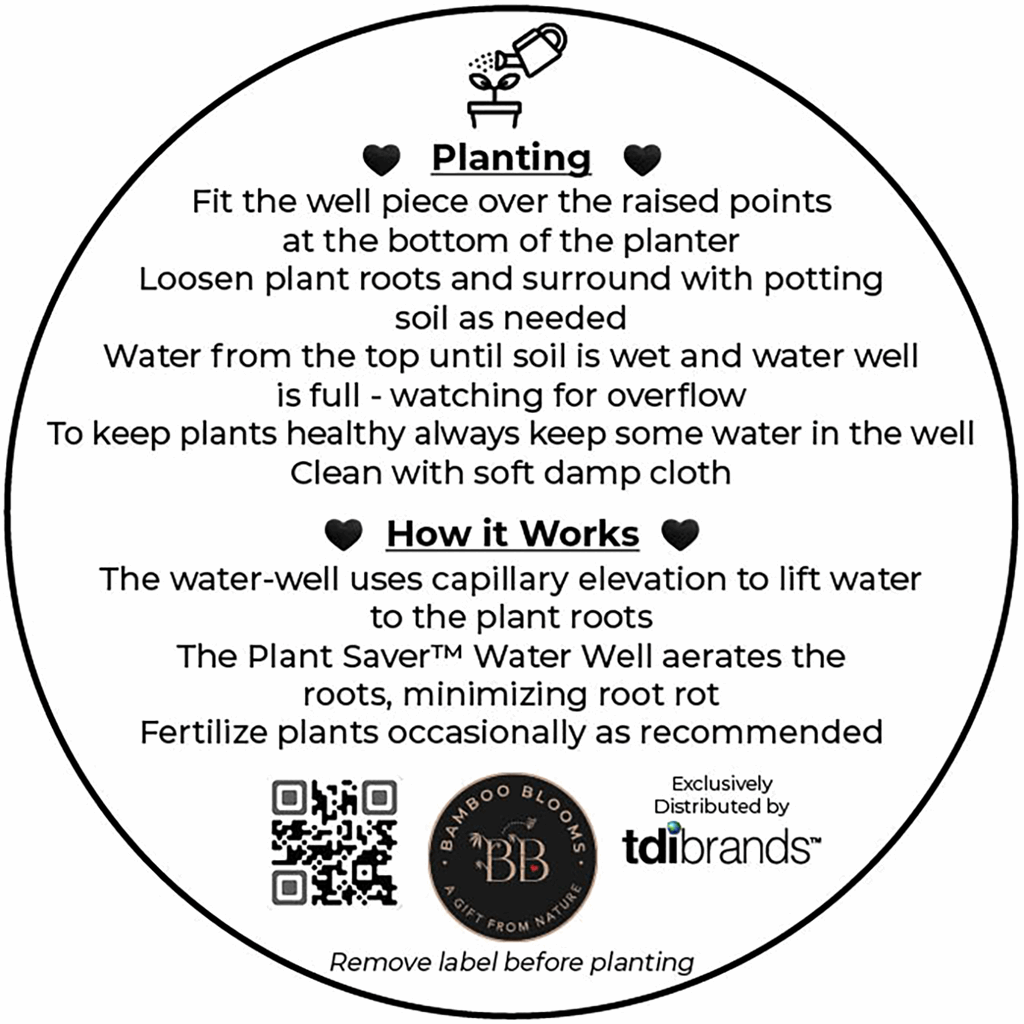 10" Gray Round Self-Watering Bamboo Pot - Image 4