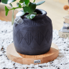10" Natural Round Wooden Plant Caddy w/No-Show Casters - Image 2