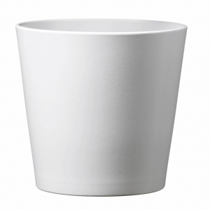 11" Matte White Ceramic Dallas Esprit Pot