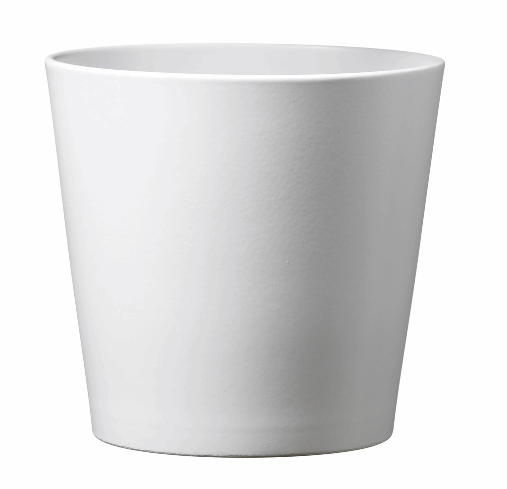 11" Matte White Ceramic Dallas Esprit Pot