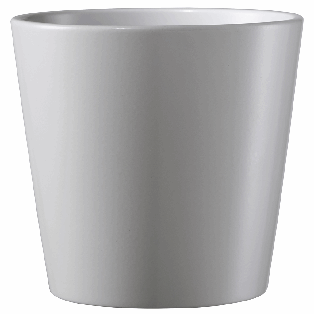11" Soft Gray Matte Ceramic Dallas Esprit Pot