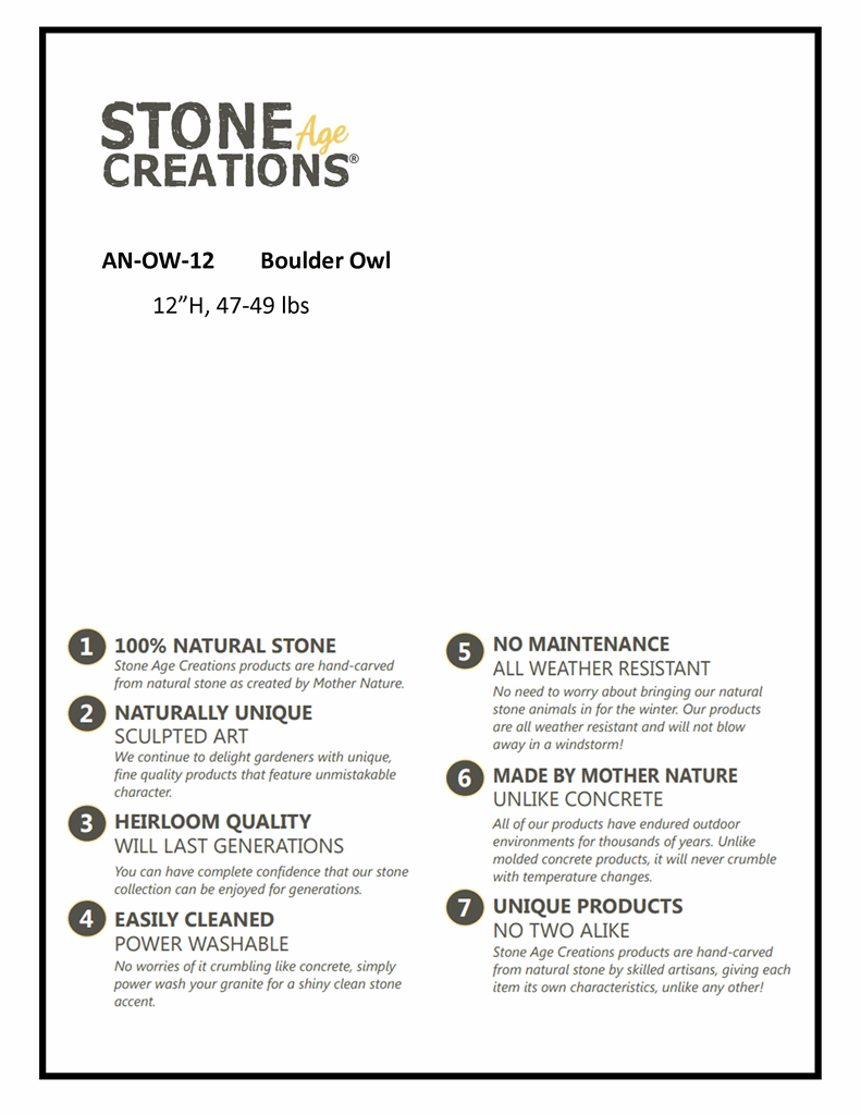 12" Boulder Owl - Image 6