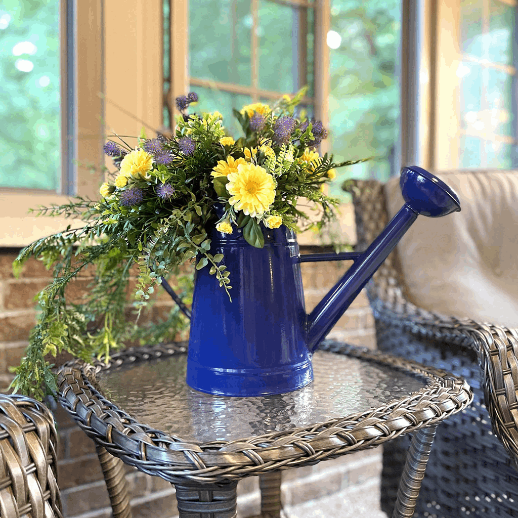 1.2 gal Blue Metal Watering Can - Image 2