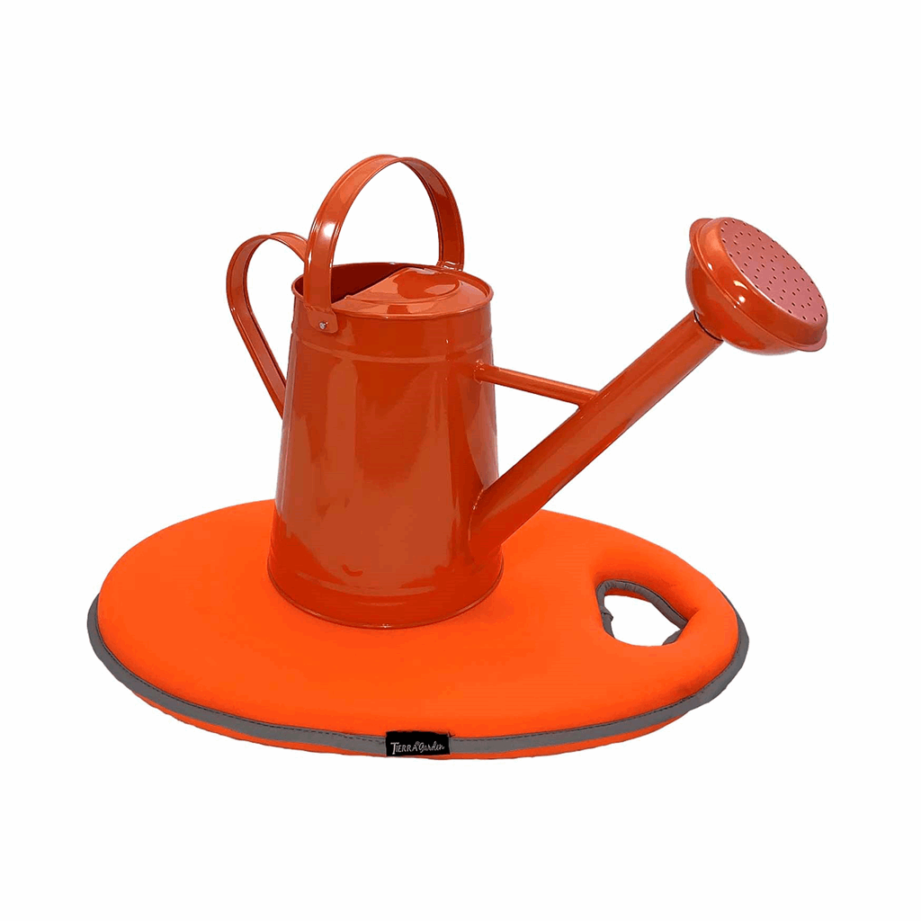 1.2 gal Orange Metal Watering Can/Memory Foam Kneel Cushion