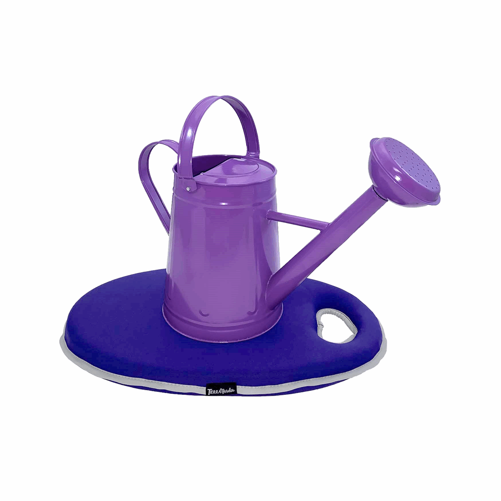 1.2 gal Violet Metal Watering Can/Memory Foam Kneel Cushion