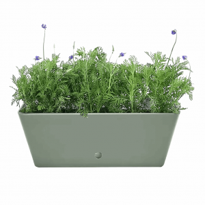 16" Sage Green Rectangular Self-Watering Bamboo Planter