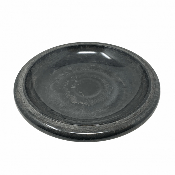 19" dia Gray Fiber Clay Birdbath Bowl