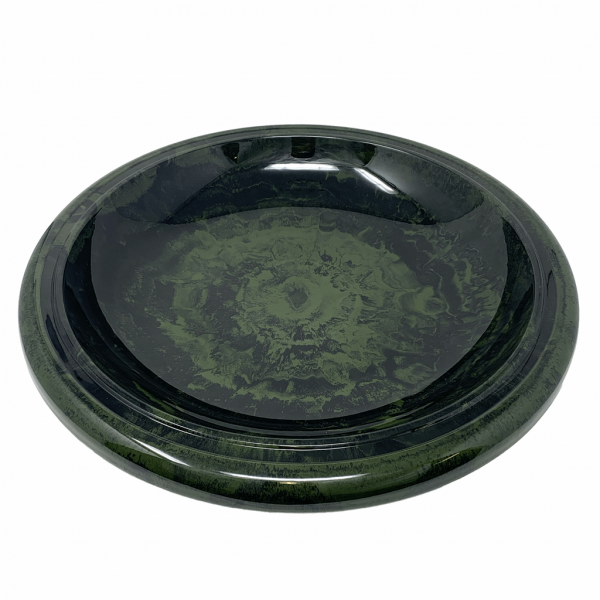 19" dia Hunter Green Fiber Clay Birdbath Bowl