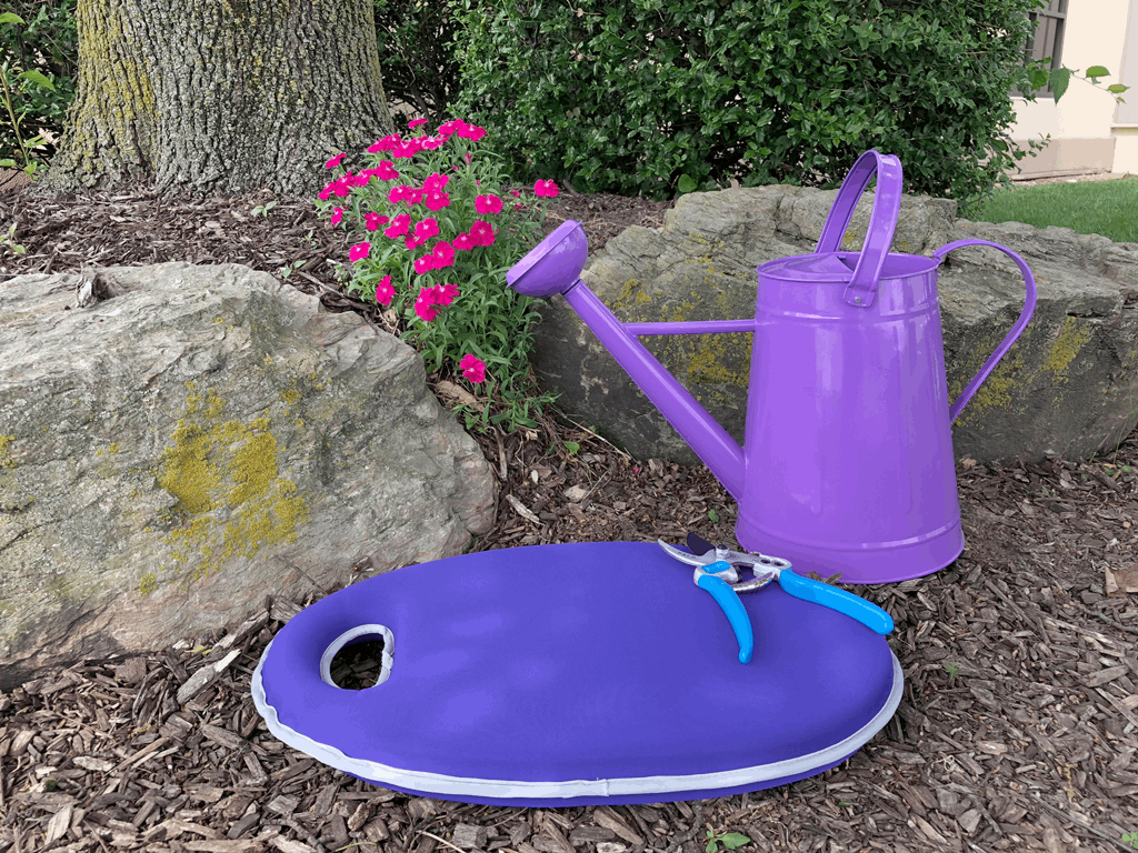 2.1 gal Violet Metal Watering Can/Memory Foam Kneel Cushion - Image 2