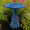 24" Azure Fiber Clay Birdbath - Image 8