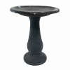 24" Gray Fiber Clay Birdbath - Image 4