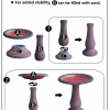 24" Gray Fiber Clay Birdbath - Image 9