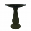 24" Hunter Green Fiber Clay Birdbath - Image 4