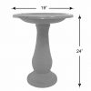 24" Hunter Green Fiber Clay Birdbath - Image 5