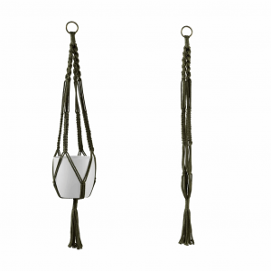 35" Natural Green Macrame Hanger