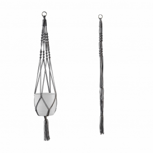 35" Shiny Gray Macrame Hanger