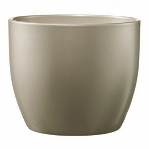 5.1" Gray Beige Metallic Ceramic Basel Elegance Pot