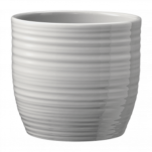 5.1" Shiny Light Gray Ceramic Bergamo Pure Pot