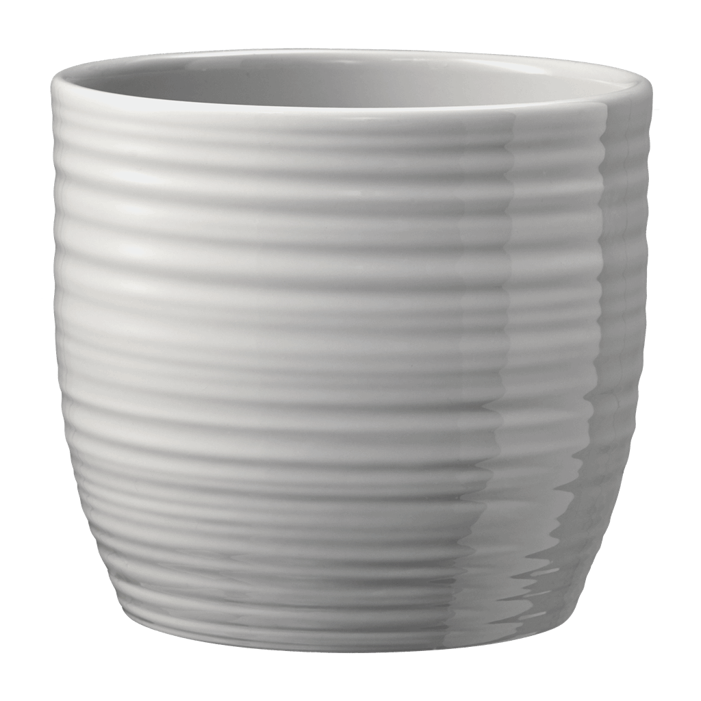 5.1" Shiny Light Gray Ceramic Bergamo Pure Pot
