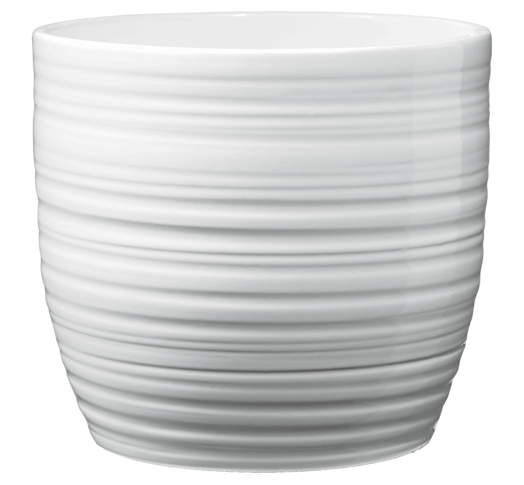 5.1" Shiny White Ceramic Bergamo Pure Pot
