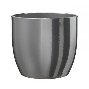5.1" Silver Ceramic Basel Glamour Pot