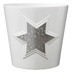 5.5" Silver Ceramic Magic Stars Pot