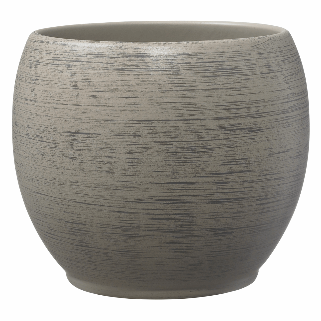 5.9" Wood Optics Brown Ceramic Alberta Fashion Pot