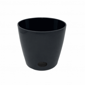 5" Black Round Self-Watering Bamboo Pot