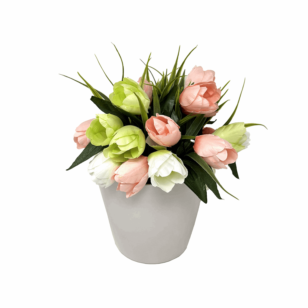 5" Cream Round Self-Watering Bamboo Pot - Image 3