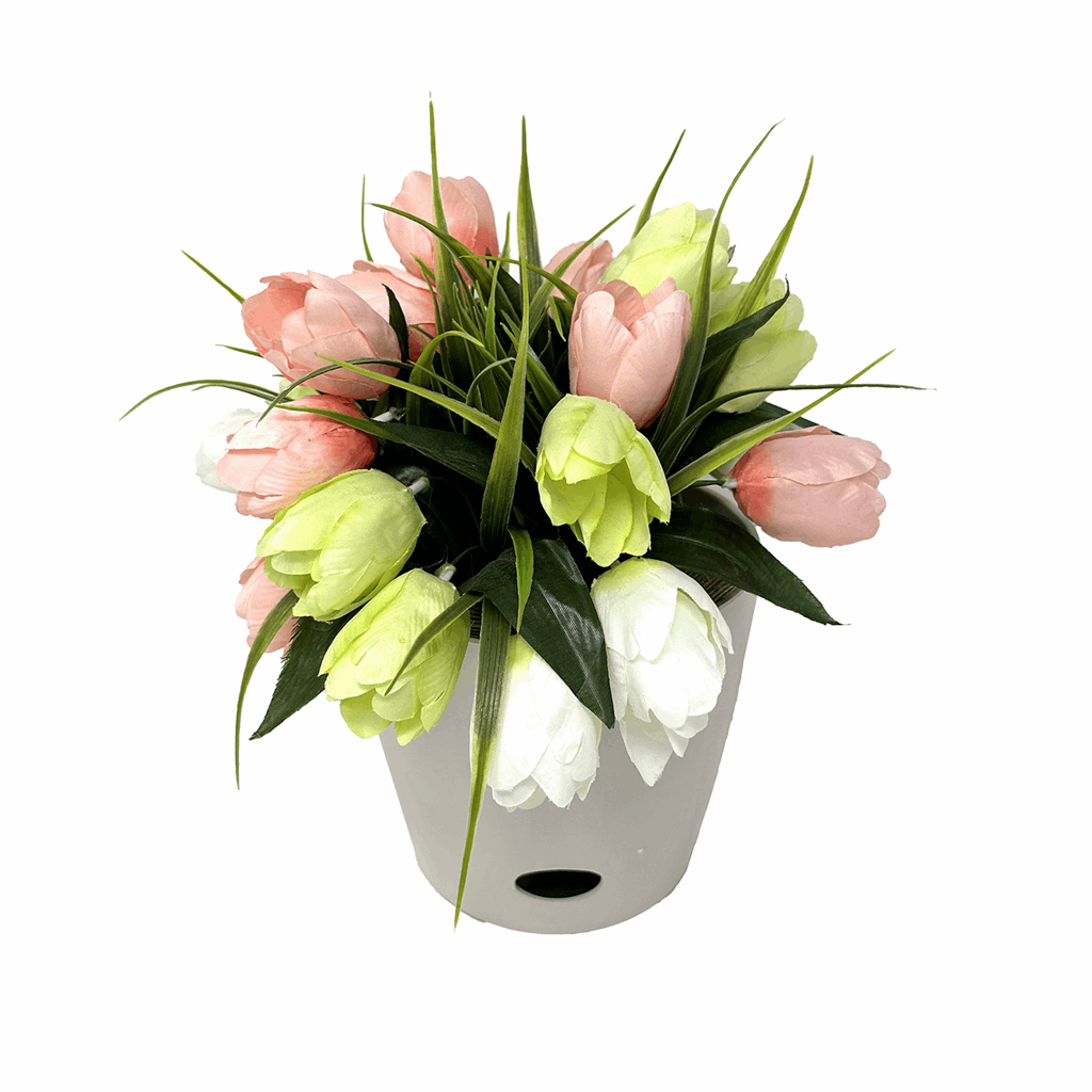 5" Cream Round Self-Watering Bamboo Pot - Image 5