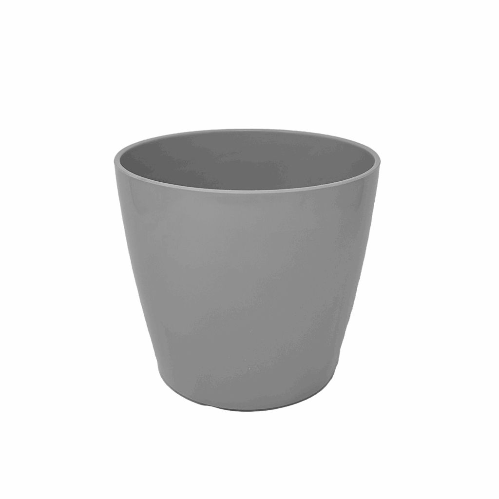 5" Gray Round Self-Watering Bamboo Pot - Image 3