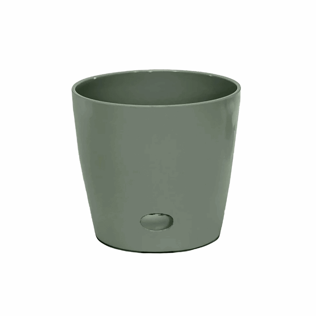 5" Sage Green Round Self-Watering Bamboo Pot