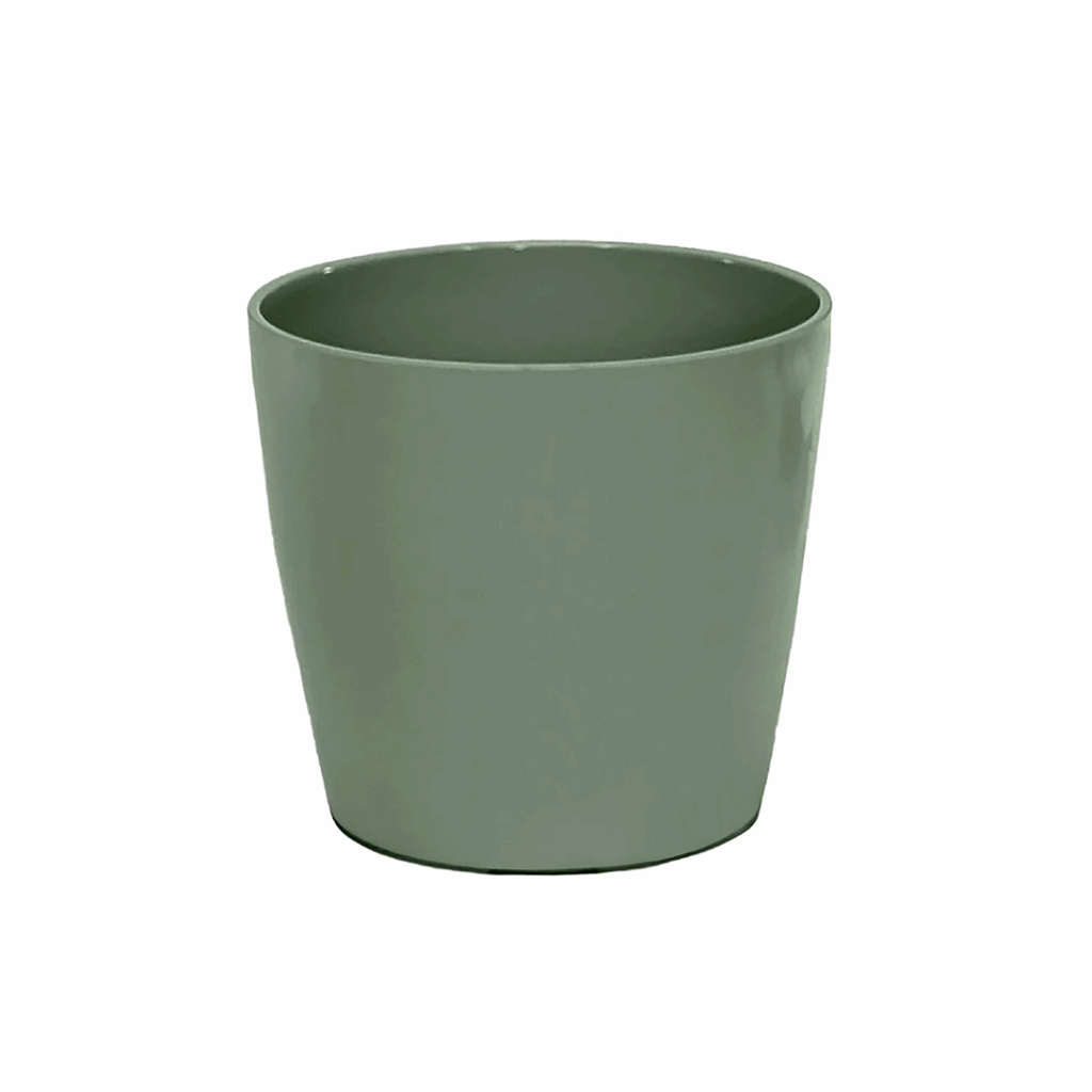 5" Sage Green Round Self-Watering Bamboo Pot - Image 4
