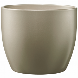 6.3" Gray Beige Metallic Ceramic Basel Elegance Pot