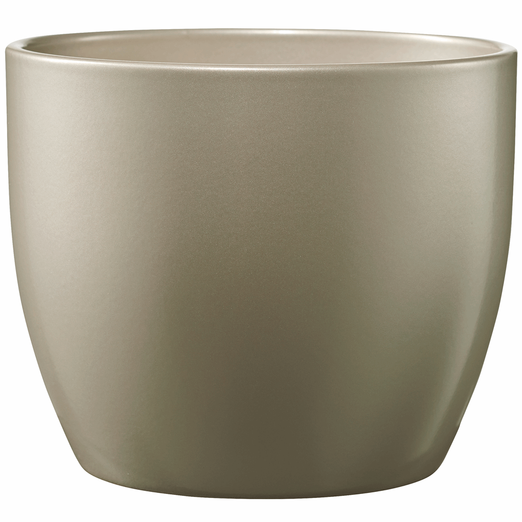 6.3" Gray Beige Metallic Ceramic Basel Elegance Pot