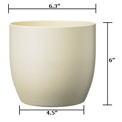 6.3" Matte Cream Ceramic Basel Fashion Pot - Image 4