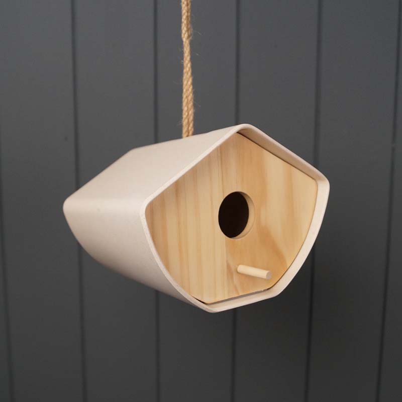 6.3" Natural Japandi Birdhouse - Bamboo - Image 2