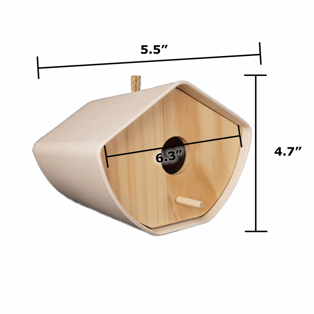 6.3" Natural Japandi Birdhouse - Bamboo - Image 4