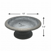 7.5" Dove Gray Fiber Clay Birdbath - Image 4