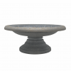 7.5" Dove Gray Fiber Clay Birdbath - Image 5