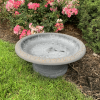 7.5" Dove Gray Fiber Clay Birdbath - Image 6