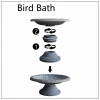7.5" Dove Gray Fiber Clay Birdbath - Image 9