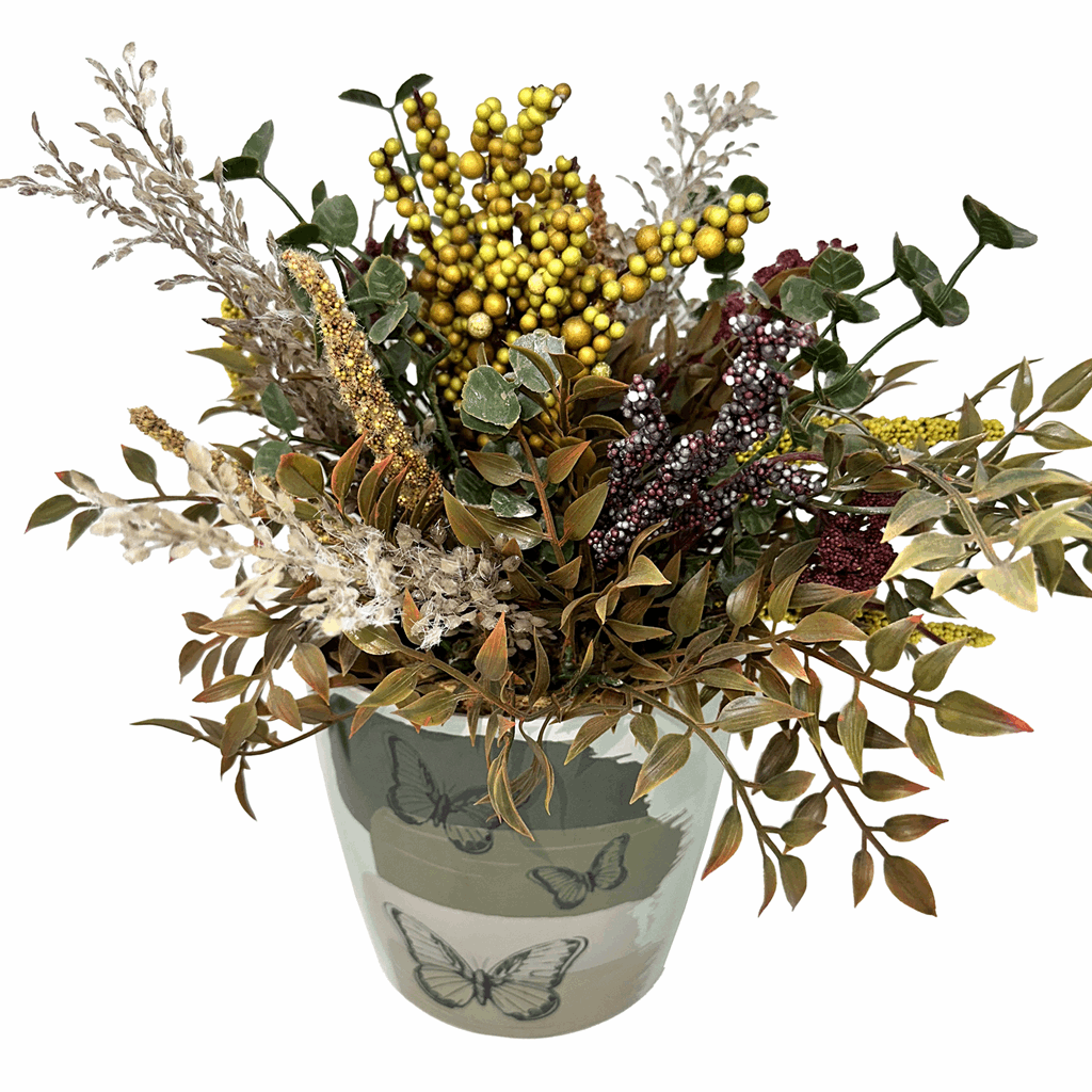 7" Butterfly Round Self-Watering Bamboo Pot - Image 2