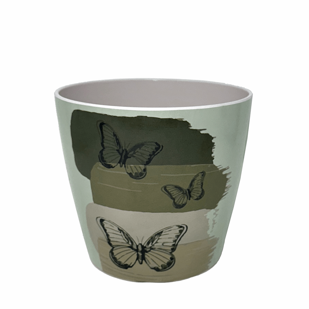 7" Butterfly Round Self-Watering Bamboo Pot - Image 3