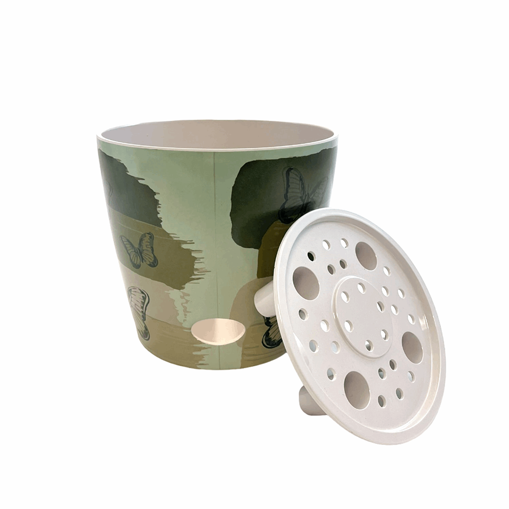 7" Butterfly Round Self-Watering Bamboo Pot - Image 14