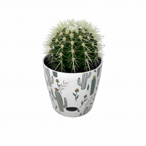 7" Cactus Round Self-Watering Bamboo Pot
