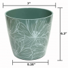 7" Cream Flower Round Self-Watering Bamboo Pot - Image 8